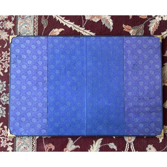 4 Panel Byobu Japanese Folding Mini Screen Village River Bridge Scene 21” X 14” - Picture 8 of 14